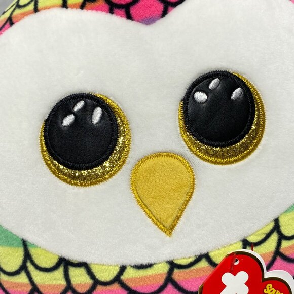 Ty Squish-A-Boos Owen Owl Plush 10" Rainbow Scales Toy - Picture 4 of 12